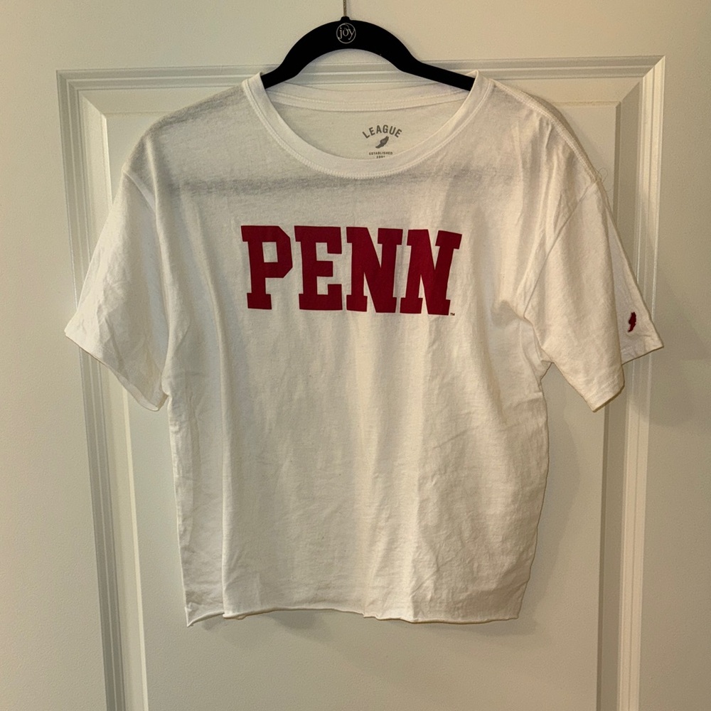League White Tee with Red 'PENN' Graphic